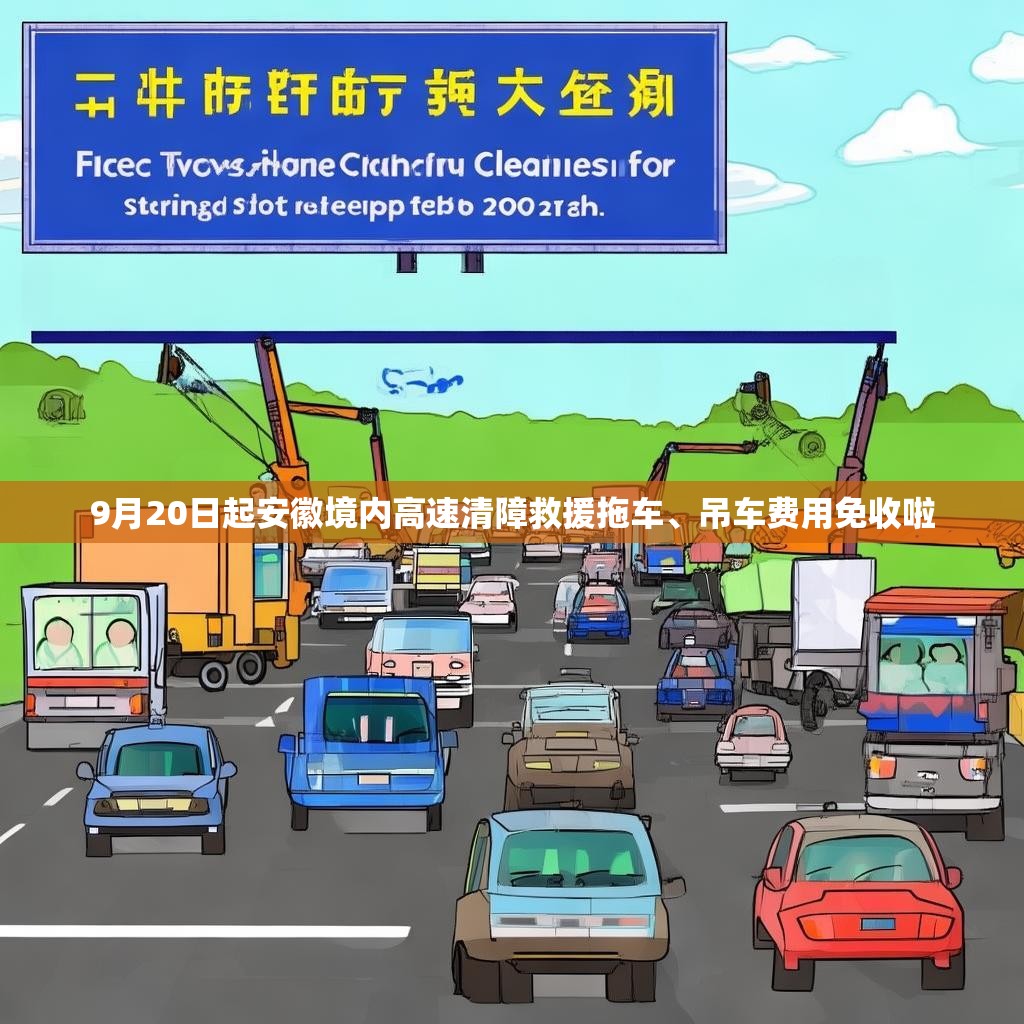 9月20日起安徽境内高速清障救援拖车、吊车费用免收啦