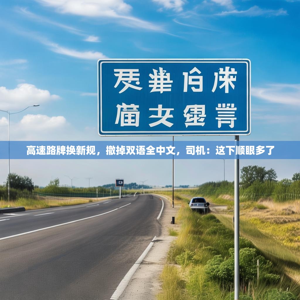 高速路牌换新规，撤掉双语全中文，司机：这下顺眼多了