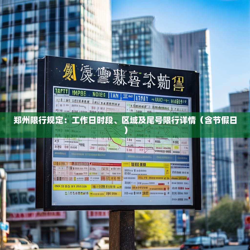 郑州限行规定:工作日时段、区域及尾号限行详情(含节假日)