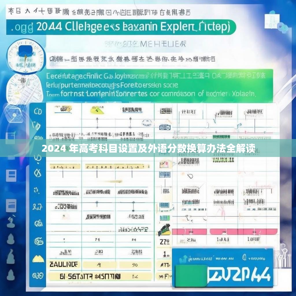 2024 年高考科目设置及外语分数换算办法全解读